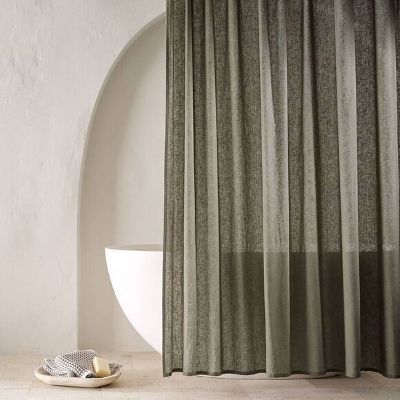 Open Box - Casaluna - 72"x72" Linen Shower Curtain Gray - Casaluna Gray - Picture 1 of 3